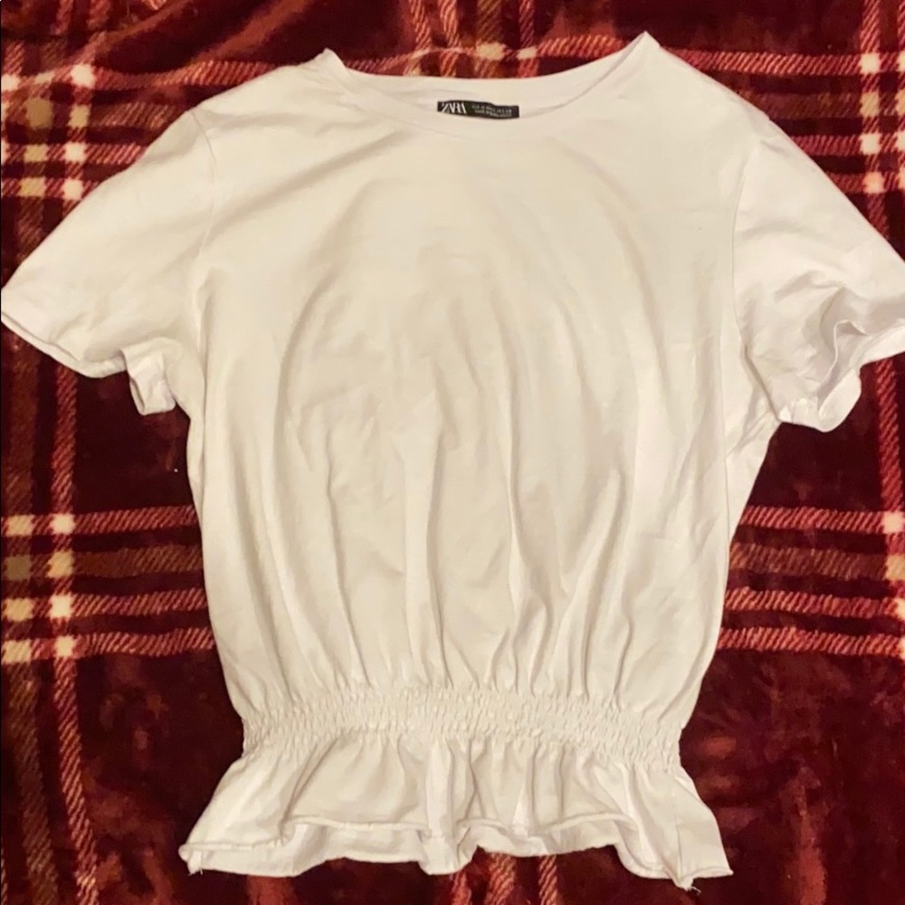 Zara Peplum Short Sleeve Top